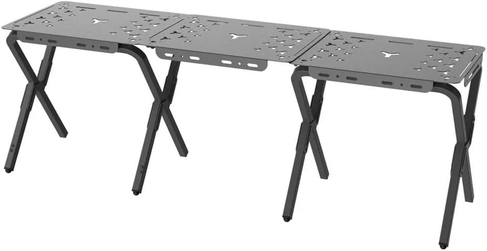 Outdoor Folding Table Camping Mazha Table Home and Daily Storage Rack Aluminum Alloy Picnic Table(Svart)