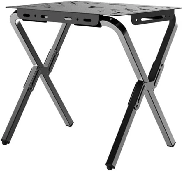 Outdoor Folding Table Camping Mazha Table Home and Daily Storage Rack Aluminum Alloy Picnic Table(Svart)