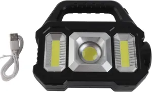 Outdoor Portable Camping Fishing Flashlight Work Light Multi-Modes Solar Powed High Brightness Lantern Hand Light USB able Light with Side Light