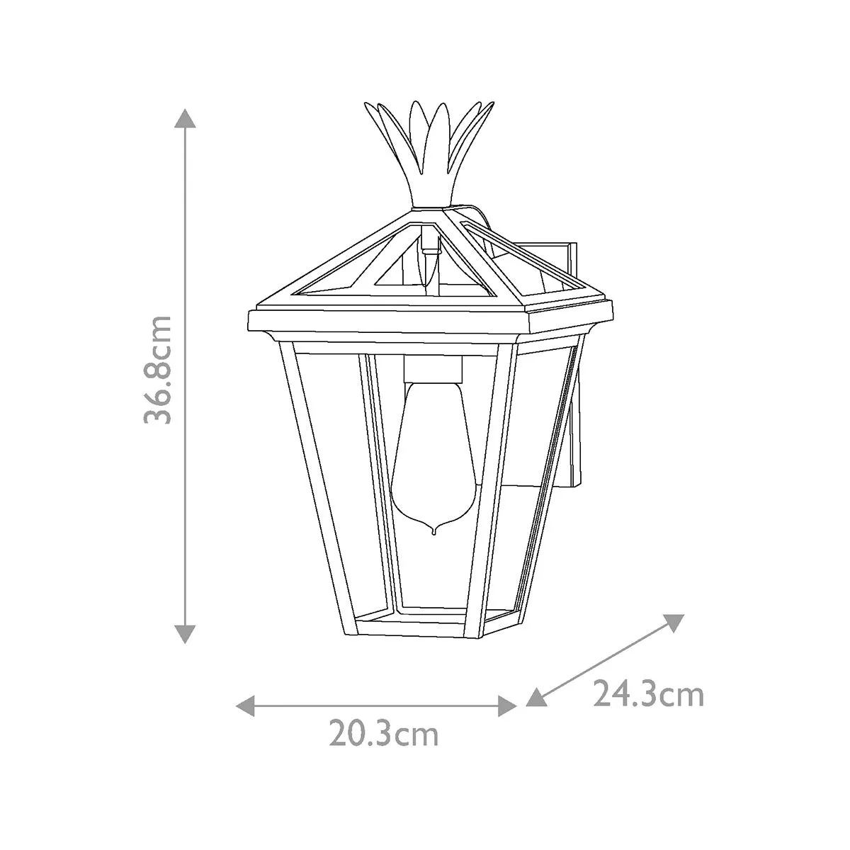 Palma 1lt Small Wall Lantern | Black