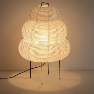Paper Lamp Noguchi Style Lamp, Rice Paper Akari Floor Lamp, Paper Lantern Lamp with Washi Paper Shade, Ideal for Bedside, Living Room, and Japandi Décor (Noguchi Floor Lamp)