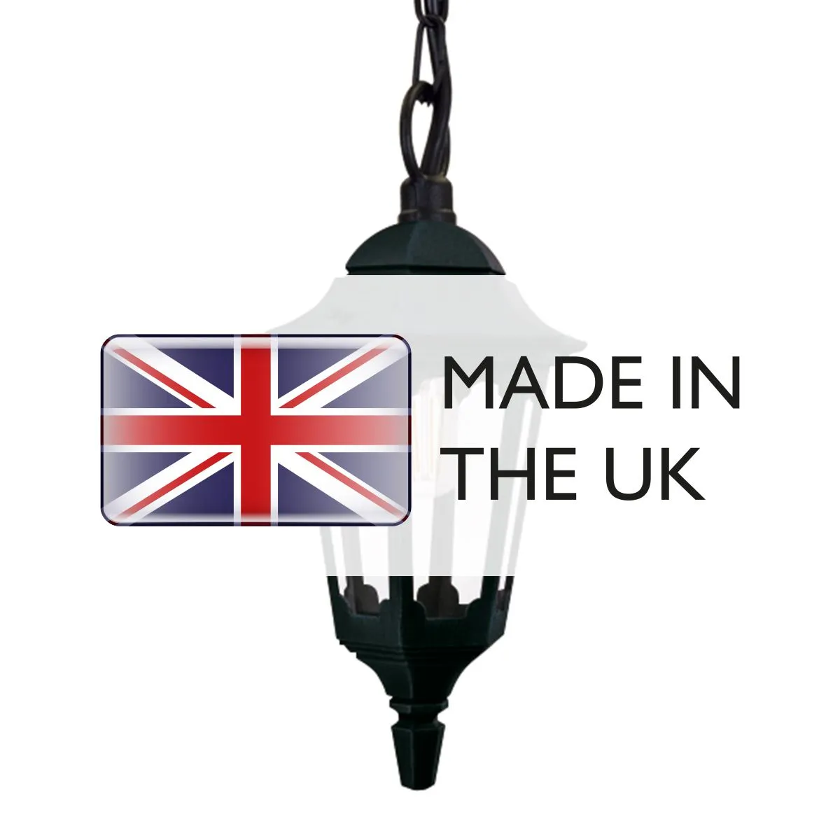 Parish 1 Light Chain Lantern  | Black