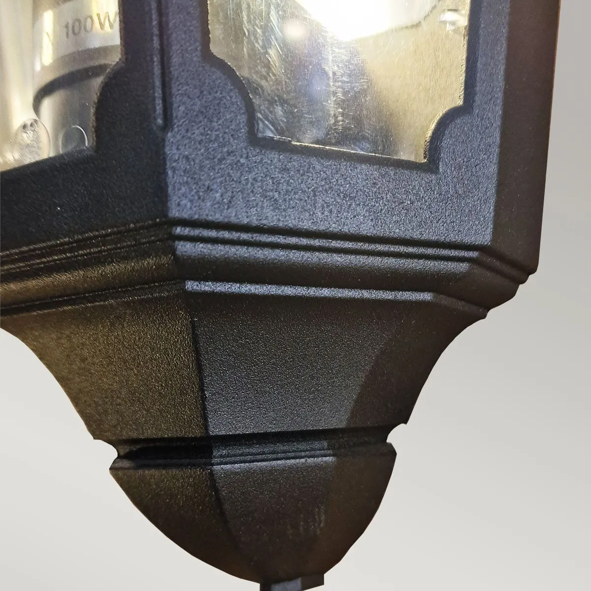 Parish 1 Light Half Lantern  | Black