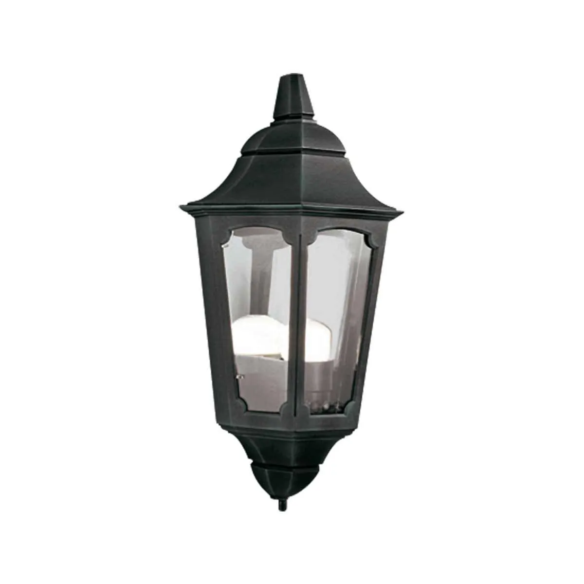 Parish 1 Light Half Lantern  | Black