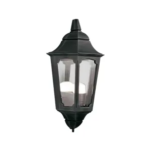 Parish 1 Light Half Lantern  | Black