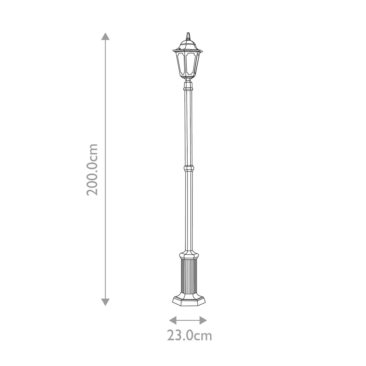 Parish 1 Light Lamp Post  | Black