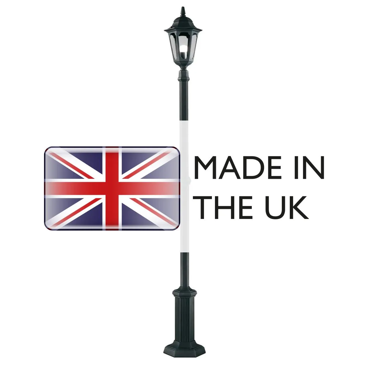 Parish 1 Light Lamp Post  | Black