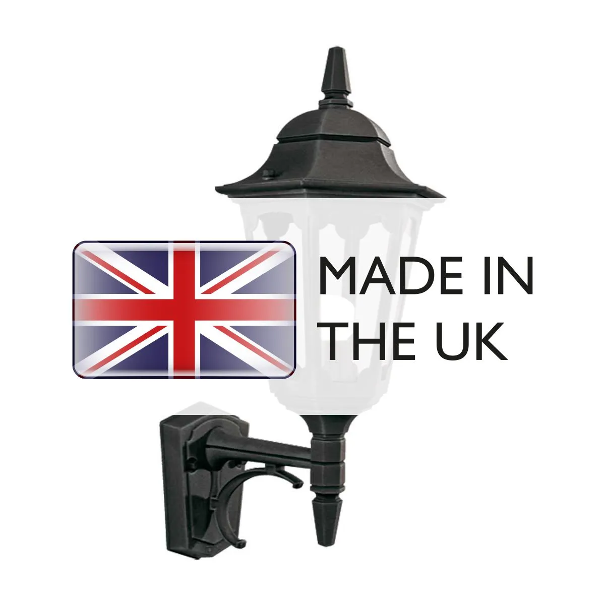 Parish 1 Light Up Wall Lantern | Black