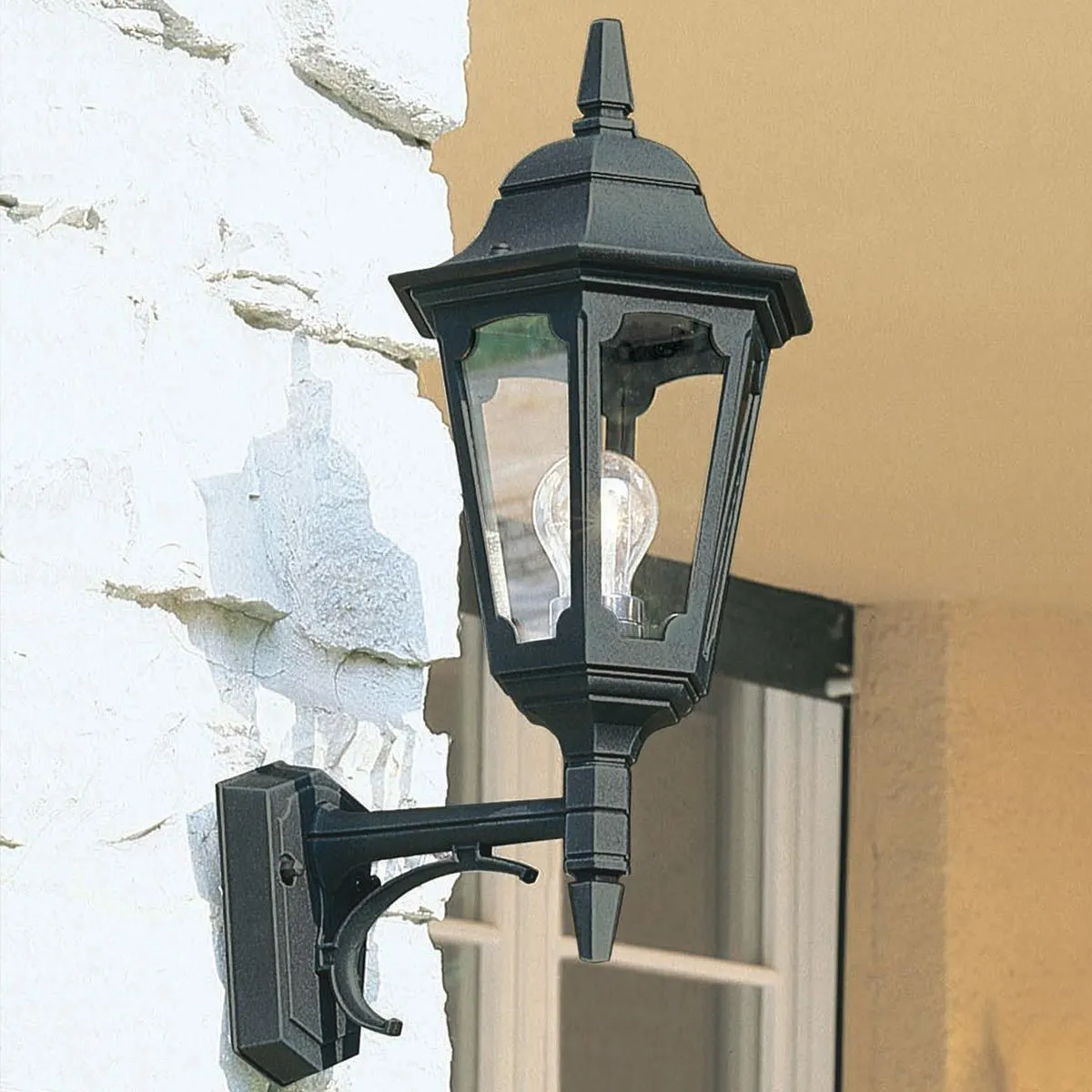 Parish 1 Light Up Wall Lantern | Black