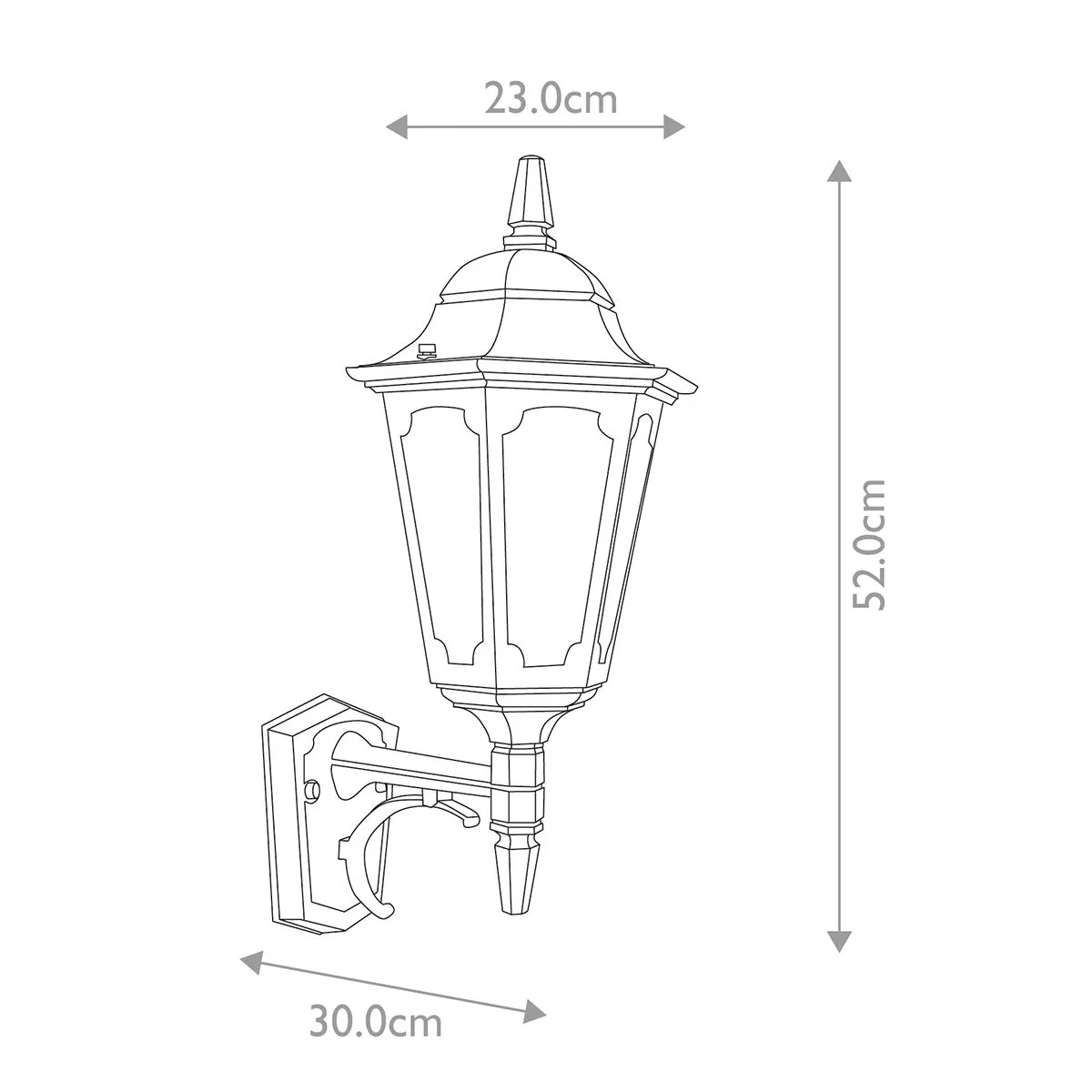 Parish 1 Light Up Wall Lantern | Black