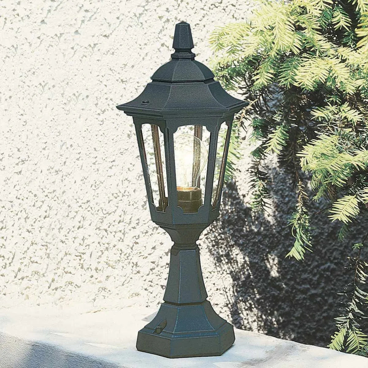 Parish Mini 1 Light Pedestal Lantern  | Black