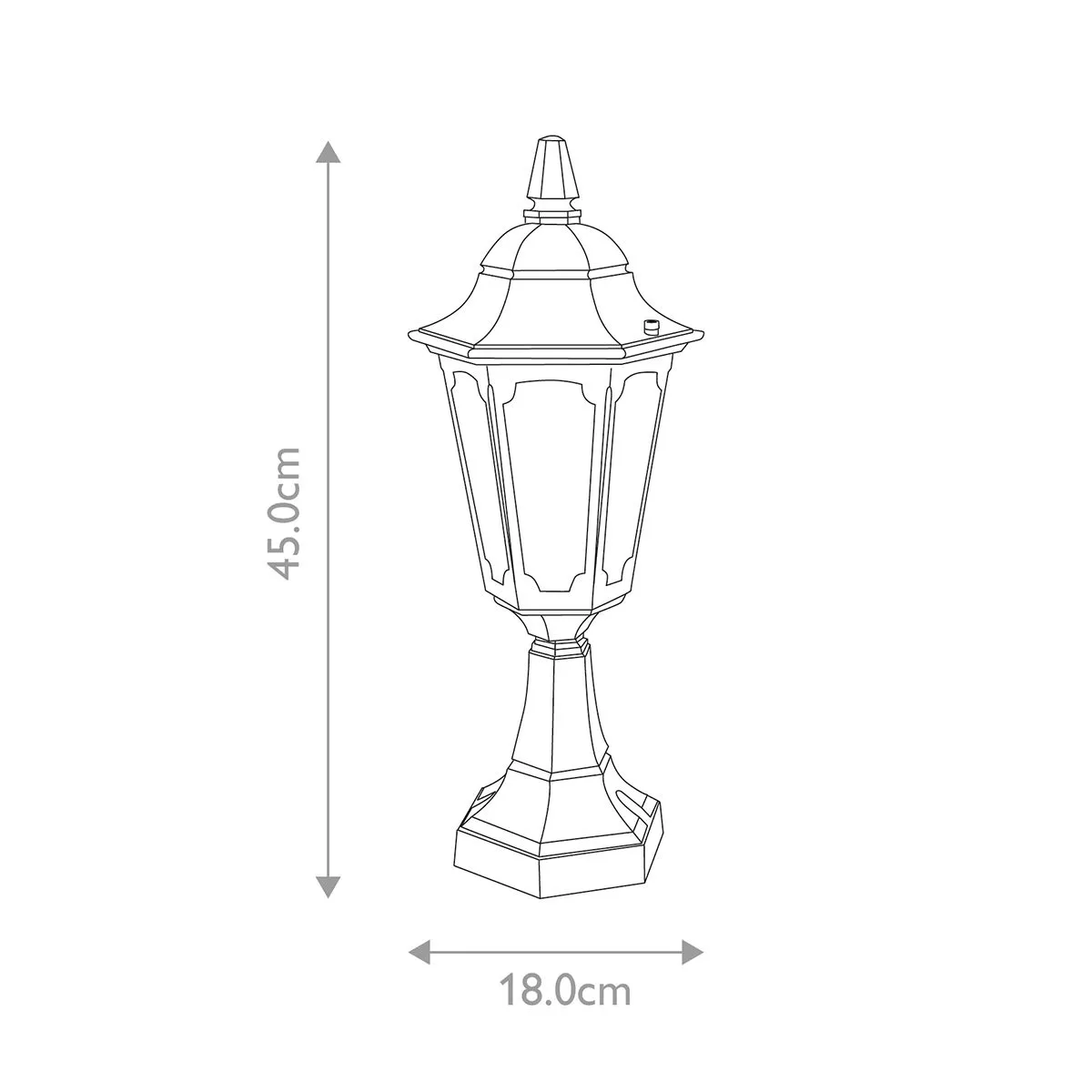 Parish Mini 1 Light Pedestal Lantern  | Black