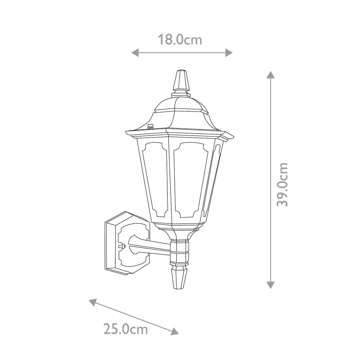 Parish Mini 1 Light Up Wall Lantern  | Black