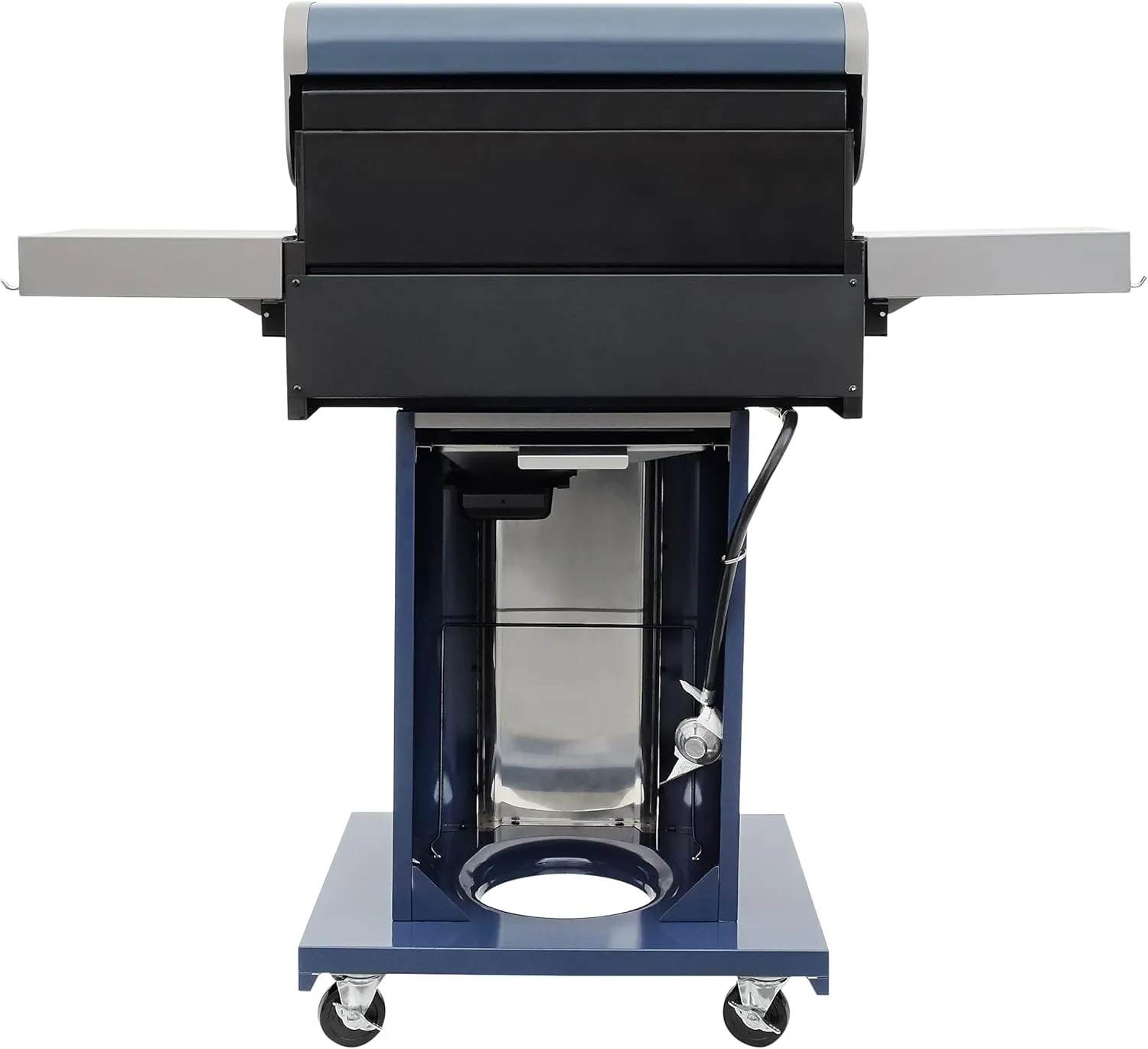 Permasteel 3-Burner Propane Gas Grill, 30,000 BTUs BBQ Grill with Cast Iron Grates, Foldable Side Tables & Tool Hooks, Outdoor Grill, Azure