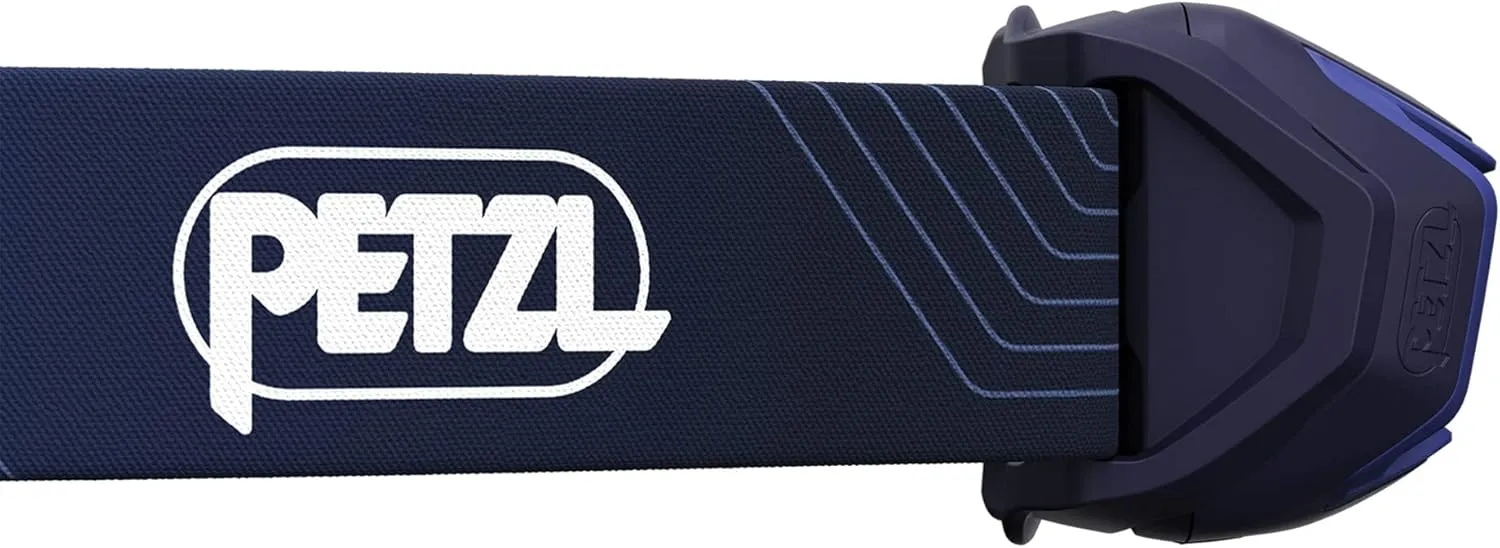 PETZL ACTIK Headlamp - Powerful 450 Lumen Light with Red Lighting, for Hiking, Climbing, Running, and Camping - Blue