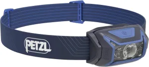 PETZL ACTIK Headlamp - Powerful 450 Lumen Light with Red Lighting, for Hiking, Climbing, Running, and Camping - Blue