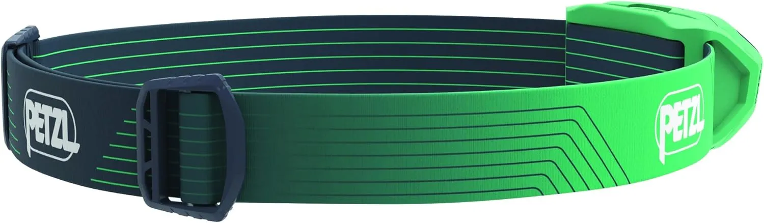 PETZL ACTIK Headlamp - Powerful 450 Lumen Light with Red Lighting, for Hiking, Climbing, Running, and Camping - Green