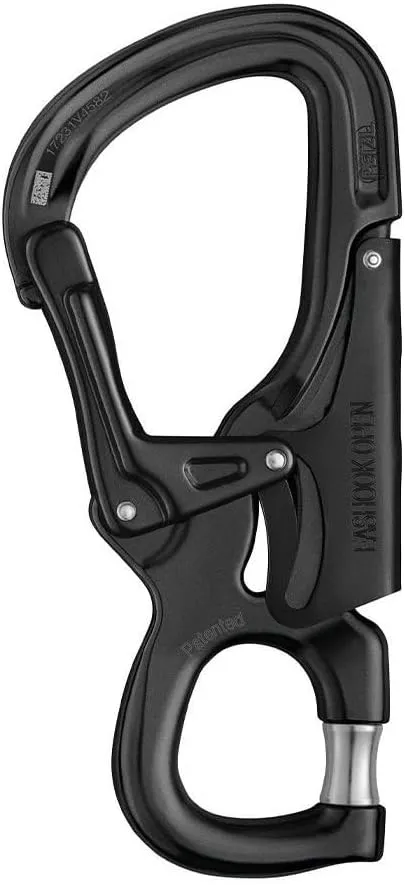 PETZL, EASHOOK Open Carabiner, Black, Automatic