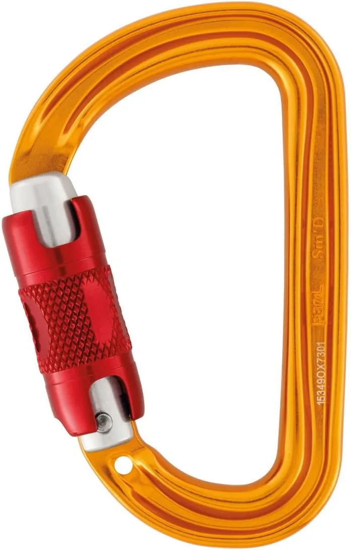 Petzl Sm'D Carabiner - Versatile, Lightweight, Compact, D-Shaped Locking Carabiner for Rock and Ice Climbing