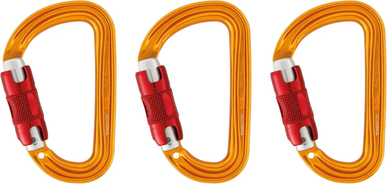 Petzl Sm'D Carabiner - Versatile, Lightweight, Compact, D-Shaped Locking Carabiner for Rock and Ice Climbing