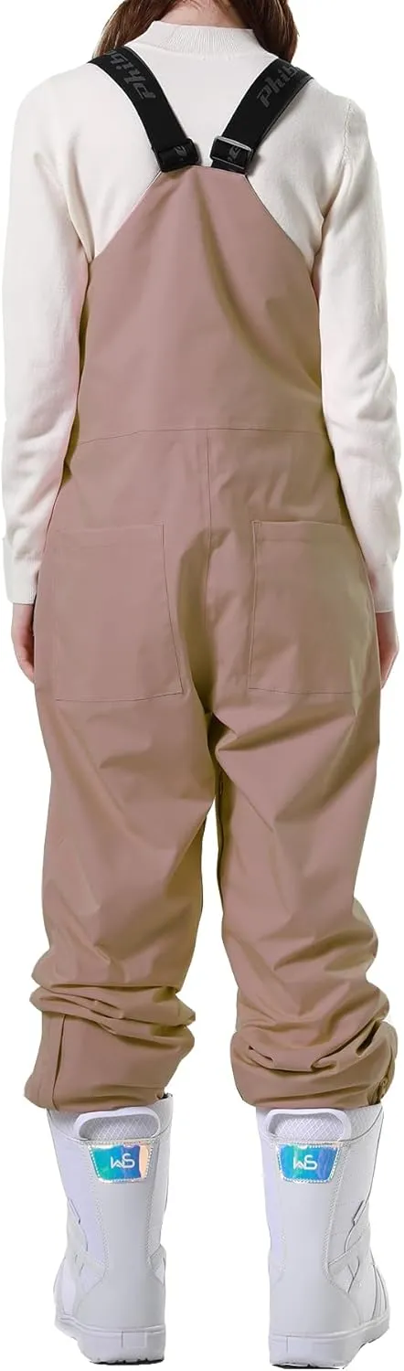 PHIBEE Women's Insulated Warm Snow Pants Waterproof Breathable Ski Bib Overalls