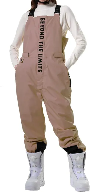 PHIBEE Women's Insulated Warm Snow Pants Waterproof Breathable Ski Bib Overalls
