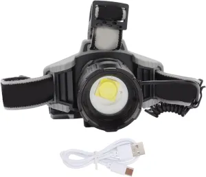 Pilipane LED Headlamp Telescopic Zoom Adjustable Lamp Holder Type C Charging Aluminum Alloy Head Flashlight for Outdoor Camping Hiking