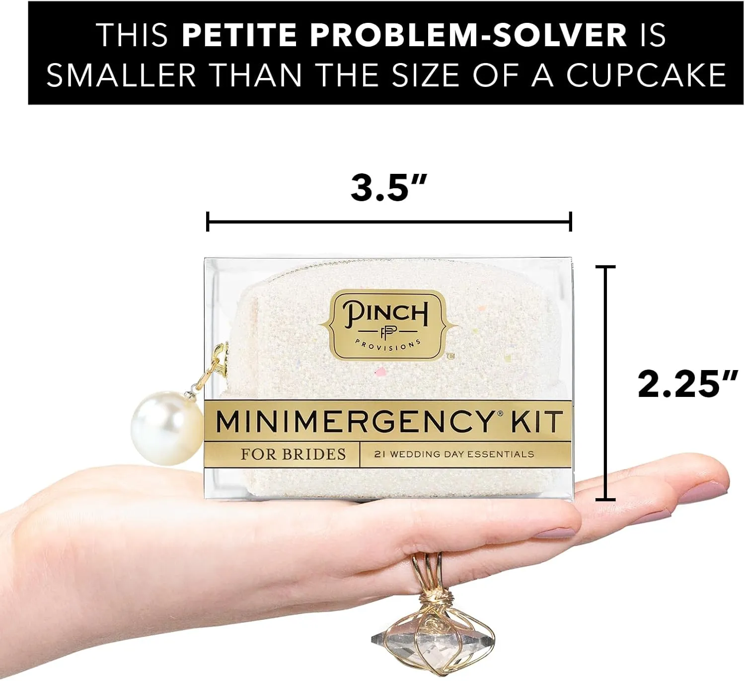 Pinch Provisions Minimergency Kit for Brides, Includes 21 Must-Have Essential Items for The Big Day, Compact, Multi-Functional Zipper Pouch, Perfect Survival Kit for Team Bride