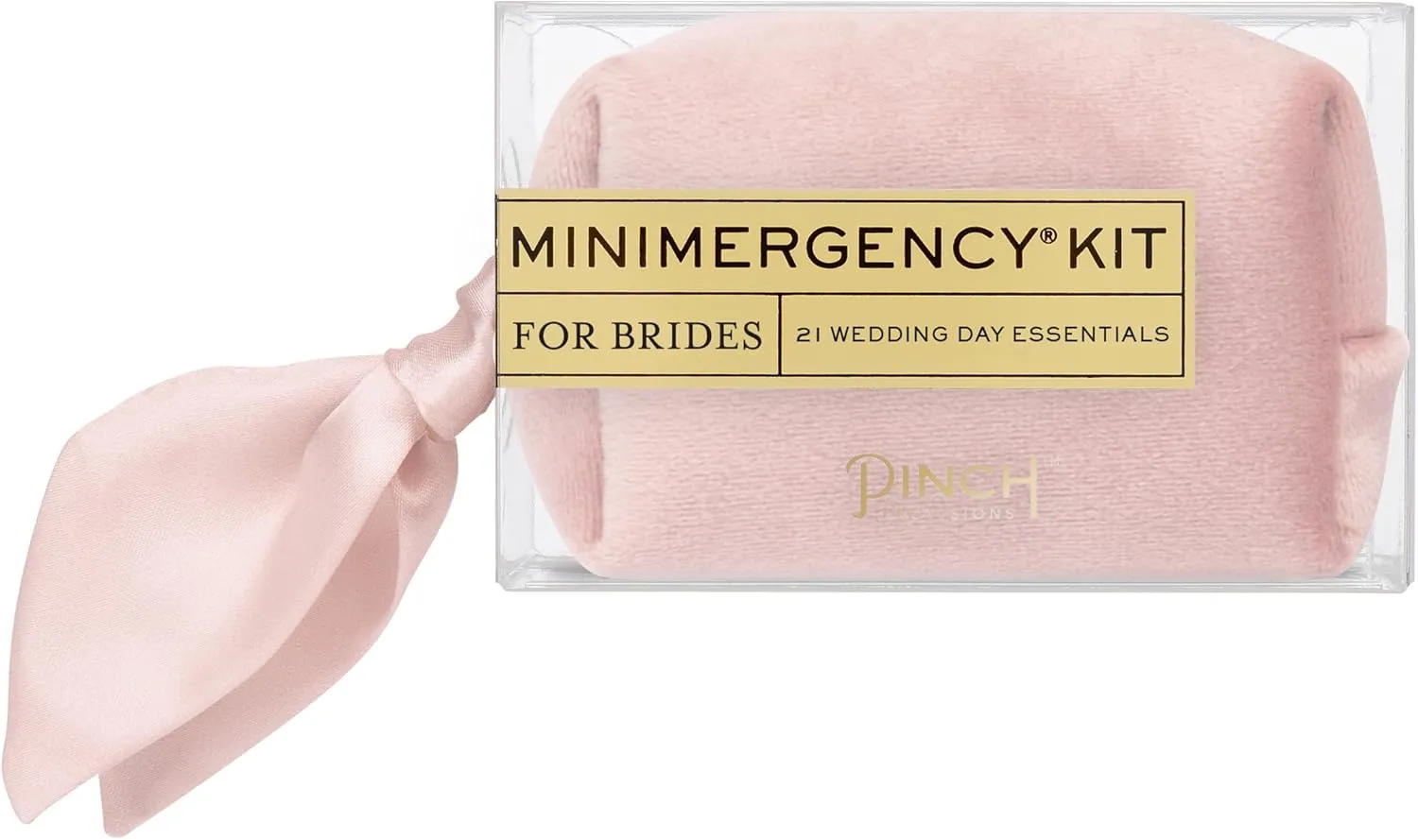 Pinch Provisions Minimergency Kit for Brides, Includes 21 Must-Have Essential Items for The Big Day, Compact, Multi-Functional Zipper Pouch, Perfect Survival Kit for Team Bride