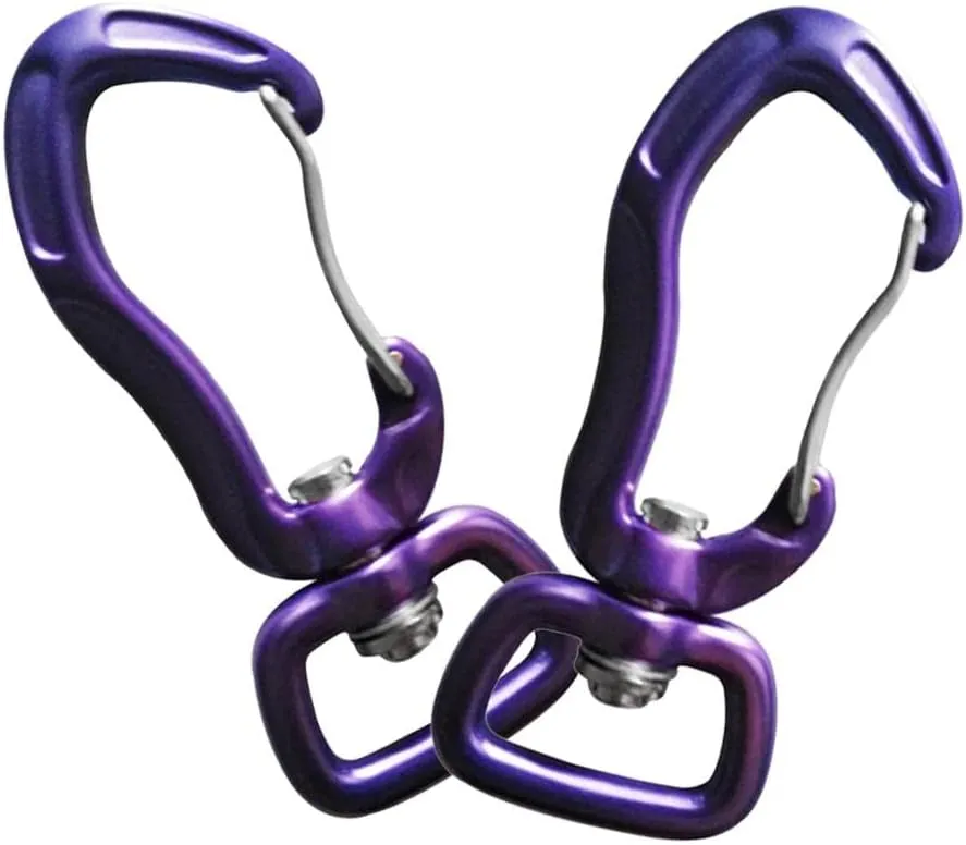 pistro 2pcs/Set Carabiner with Swivel Eye Hanging Connecting Hook for Camping Hiking Fishing Outdoor