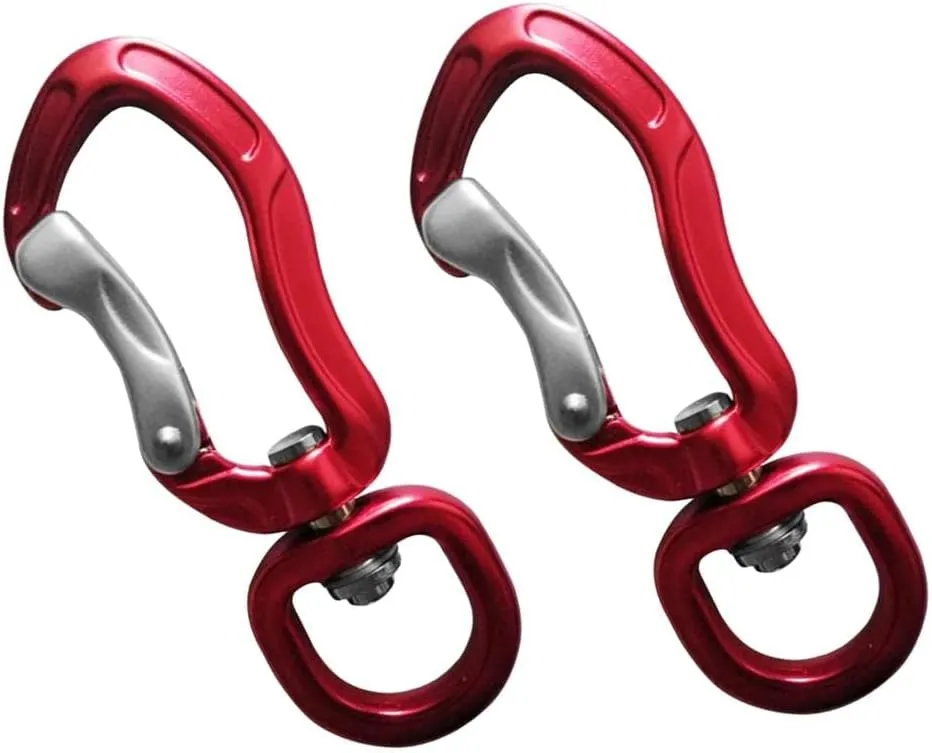 pistro 2pcs/Set Carabiner with Swivel Eye Hanging Connecting Hook for Camping Hiking Fishing Outdoor
