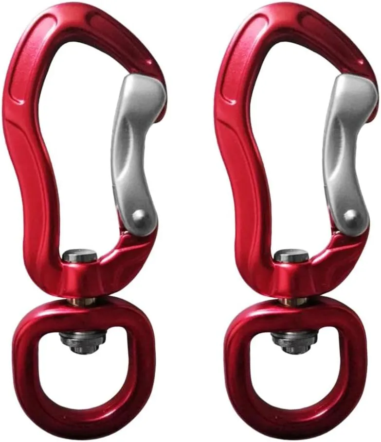 pistro 2pcs/Set Carabiner with Swivel Eye Hanging Connecting Hook for Camping Hiking Fishing Outdoor