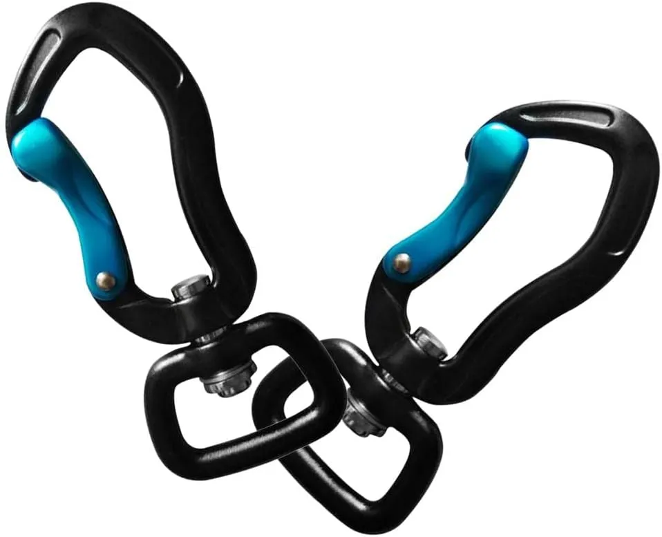 pistro 2pcs/Set Carabiner with Swivel Eye Hanging Connecting Hook for Camping Hiking Fishing Outdoor