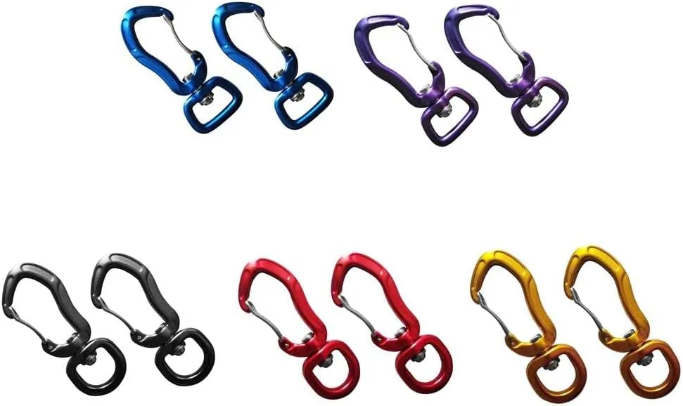 pistro 2pcs/Set Carabiner with Swivel Eye Hanging Connecting Hook for Camping Hiking Fishing Outdoor