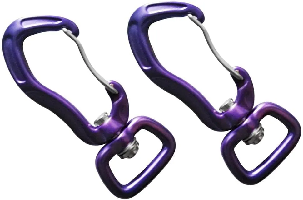 pistro 2pcs/Set Carabiner with Swivel Eye Hanging Connecting Hook for Camping Hiking Fishing Outdoor