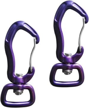 pistro 2pcs/Set Carabiner with Swivel Eye Hanging Connecting Hook for Camping Hiking Fishing Outdoor