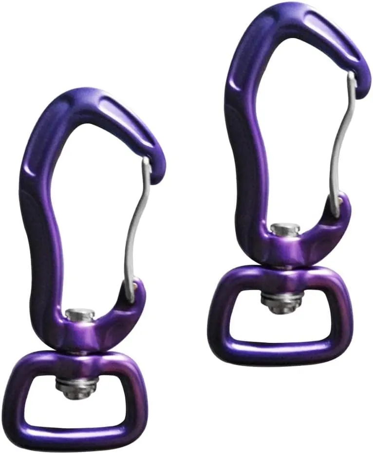 pistro 2pcs/Set Carabiner with Swivel Eye Hanging Connecting Hook for Camping Hiking Fishing Outdoor