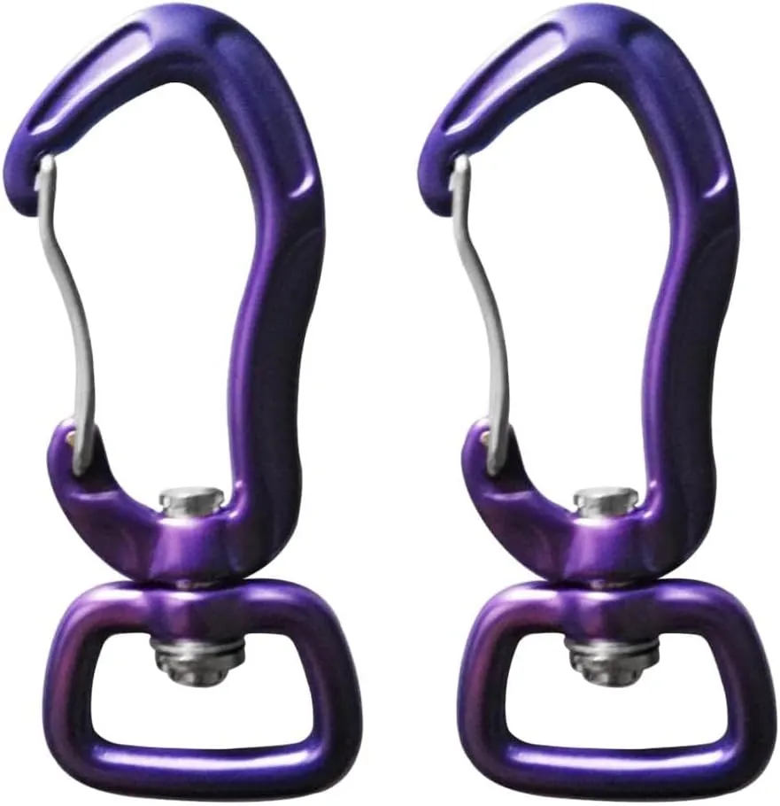 pistro 2pcs/Set Carabiner with Swivel Eye Hanging Connecting Hook for Camping Hiking Fishing Outdoor