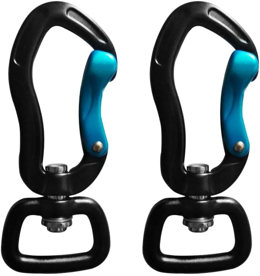 pistro 2pcs/Set Carabiner with Swivel Eye Hanging Connecting Hook for Camping Hiking Fishing Outdoor