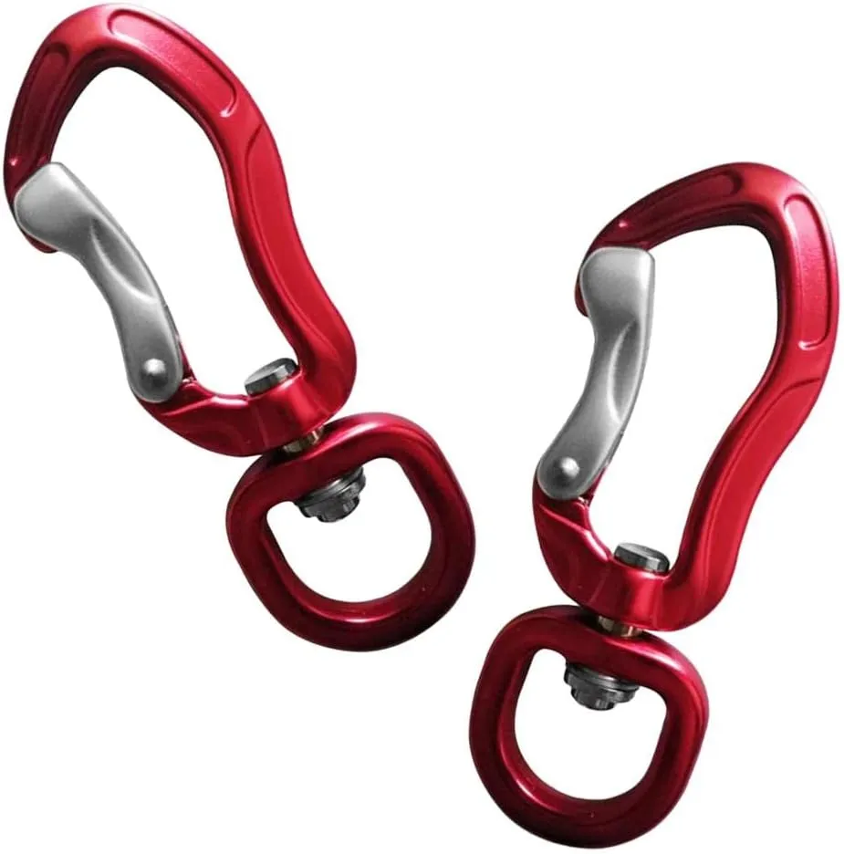 pistro 2pcs/Set Carabiner with Swivel Eye Hanging Connecting Hook for Camping Hiking Fishing Outdoor