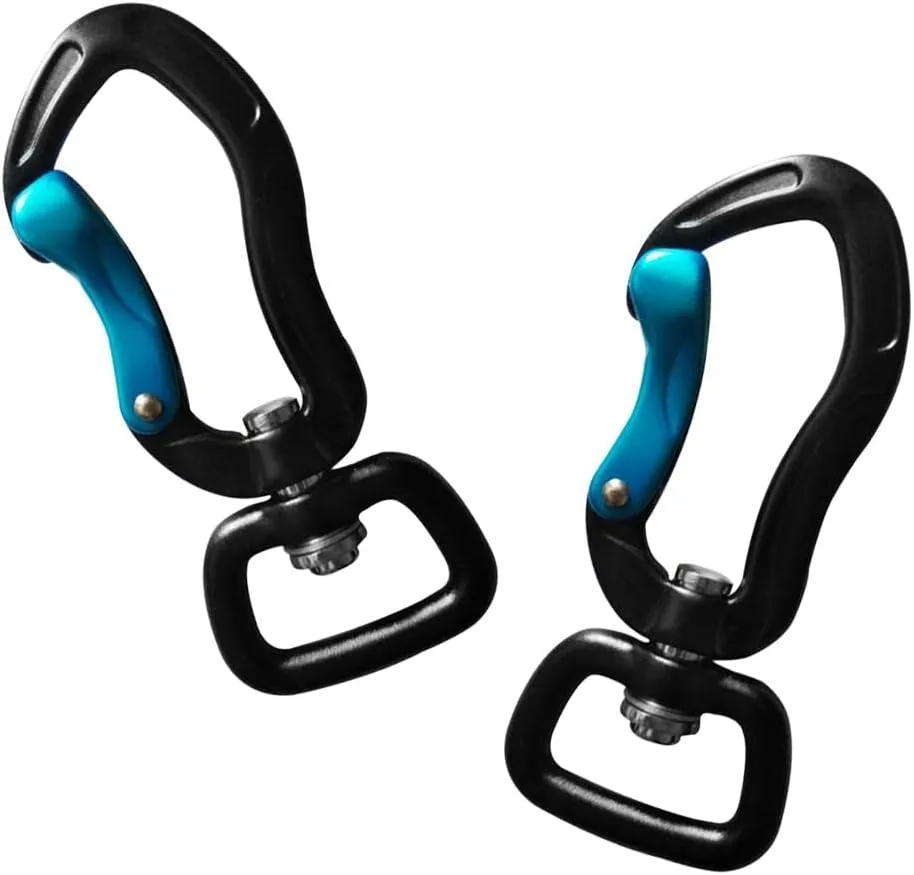 pistro 2pcs/Set Carabiner with Swivel Eye Hanging Connecting Hook for Camping Hiking Fishing Outdoor