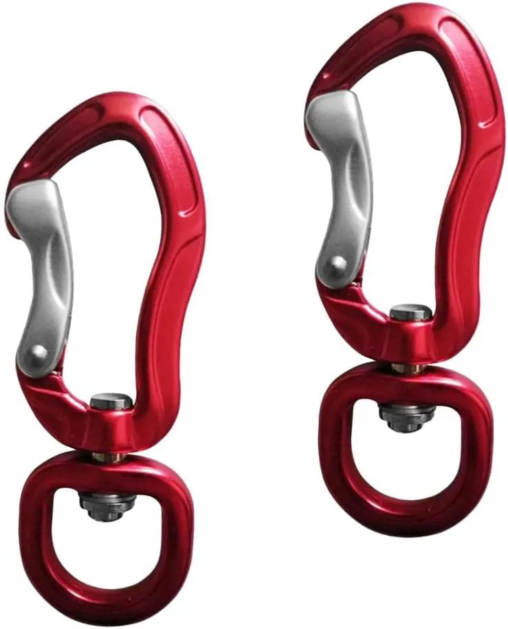 pistro 2pcs/Set Carabiner with Swivel Eye Hanging Connecting Hook for Camping Hiking Fishing Outdoor