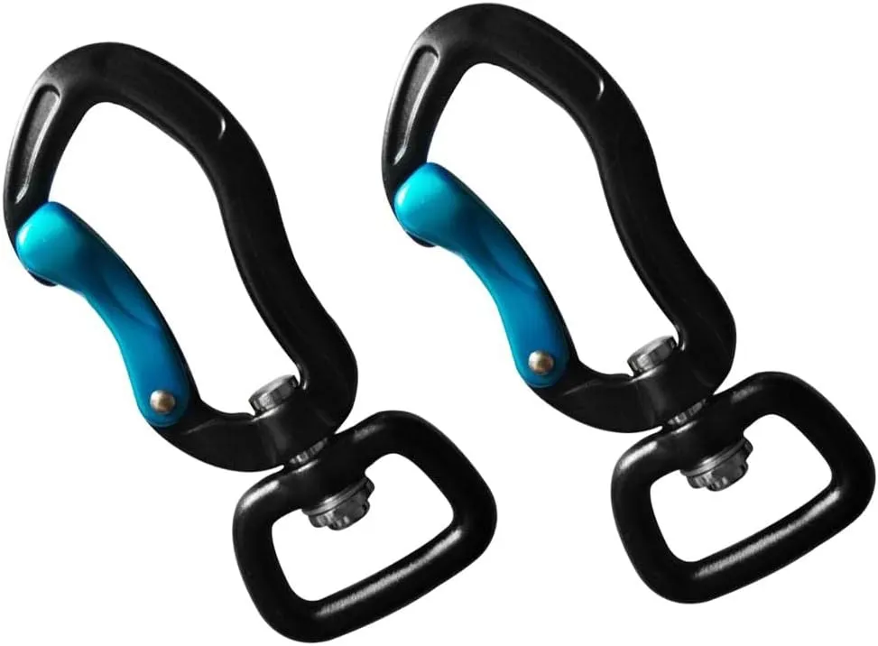 pistro 2pcs/Set Carabiner with Swivel Eye Hanging Connecting Hook for Camping Hiking Fishing Outdoor