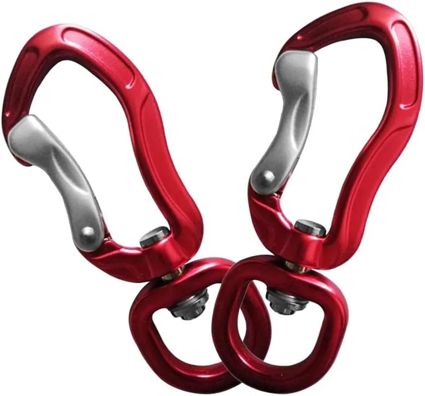 pistro 2pcs/Set Carabiner with Swivel Eye Hanging Connecting Hook for Camping Hiking Fishing Outdoor