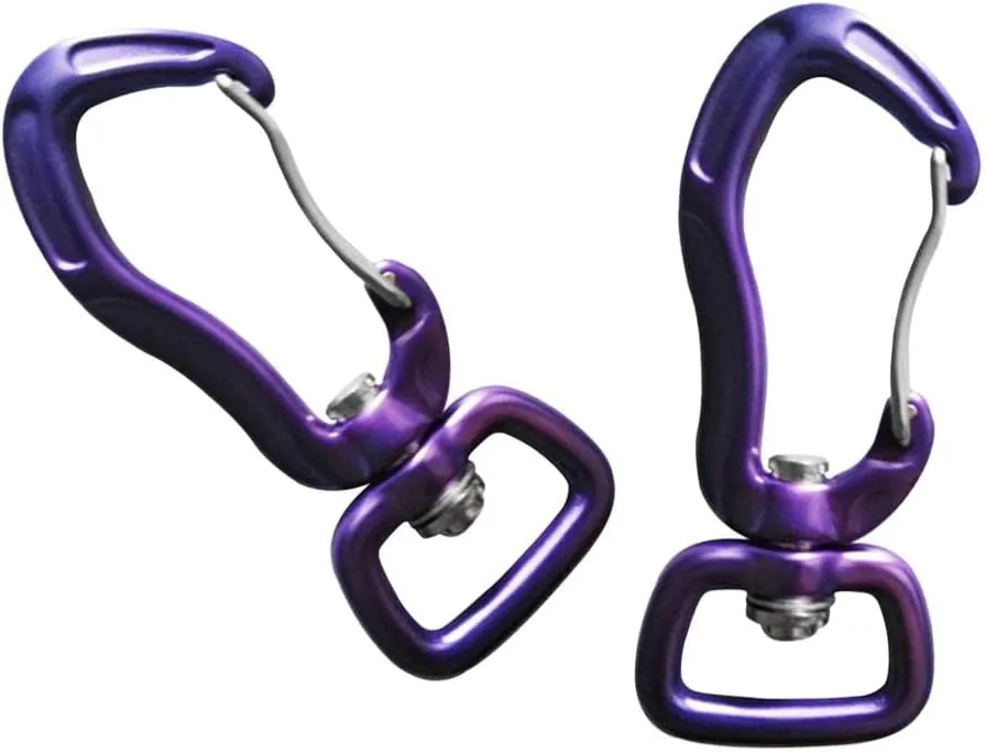 pistro 2pcs/Set Carabiner with Swivel Eye Hanging Connecting Hook for Camping Hiking Fishing Outdoor