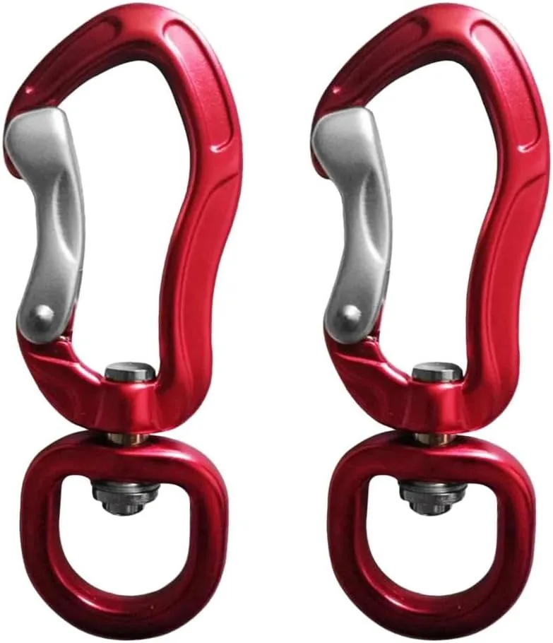 pistro 2pcs/Set Carabiner with Swivel Eye Hanging Connecting Hook for Camping Hiking Fishing Outdoor