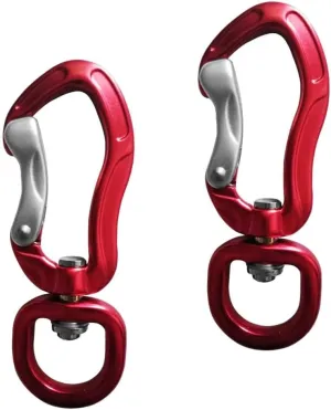 pistro 2pcs/Set Carabiner with Swivel Eye Hanging Connecting Hook for Camping Hiking Fishing Outdoor