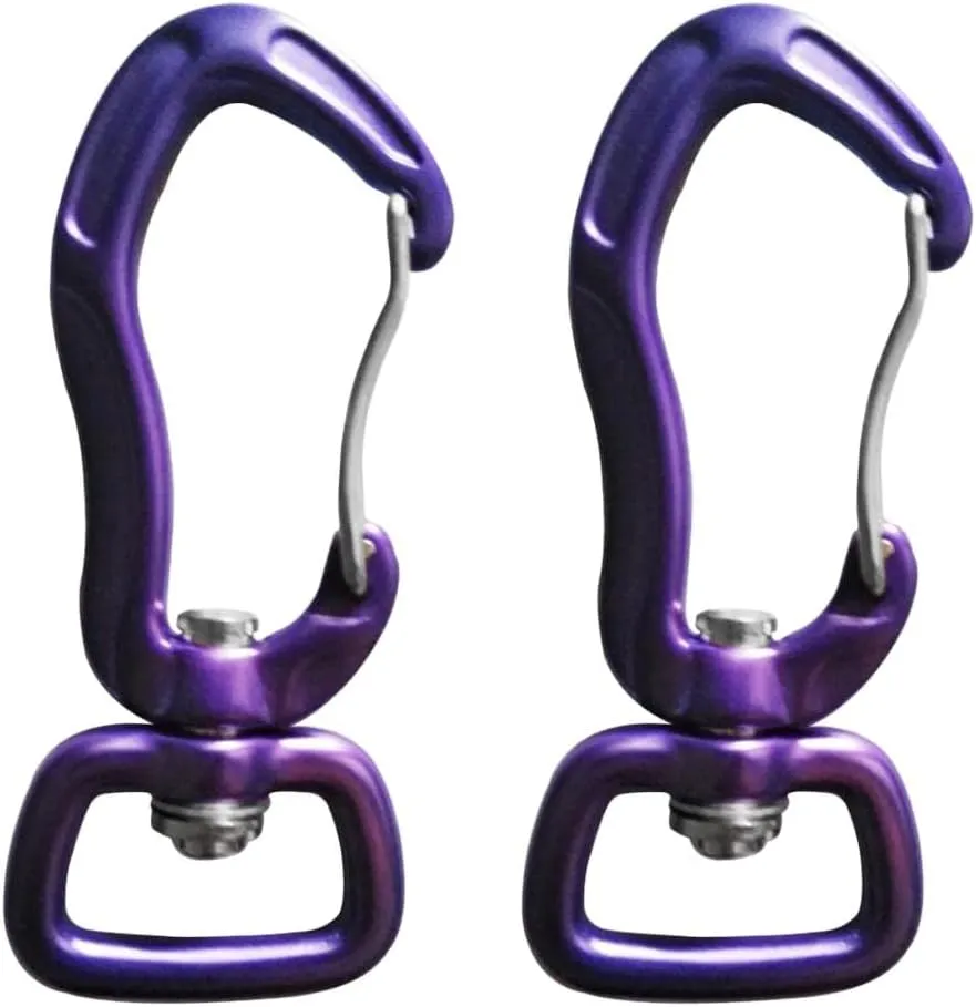 pistro 2pcs/Set Carabiner with Swivel Eye Hanging Connecting Hook for Camping Hiking Fishing Outdoor
