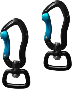 pistro 2pcs/Set Carabiner with Swivel Eye Hanging Connecting Hook for Camping Hiking Fishing Outdoor