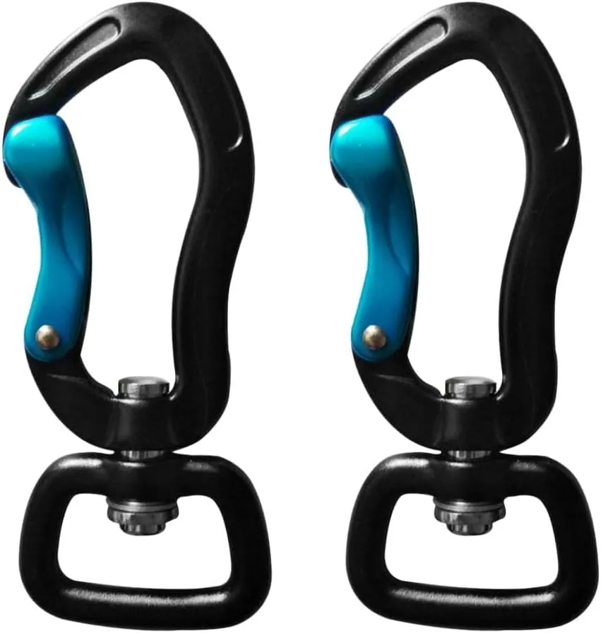 pistro 2pcs/Set Carabiner with Swivel Eye Hanging Connecting Hook for Camping Hiking Fishing Outdoor